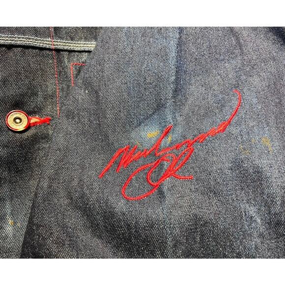 Vtg 90s Y2k Platinum Fubu Muhammad Ali Oversized Denim Jacket Sz L Hip Hop FLAWS - Picture 14 of 15